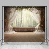 Aperturee - Aperturee Soft Curtain Window Bamboo Forest Scene Photo Backdrop